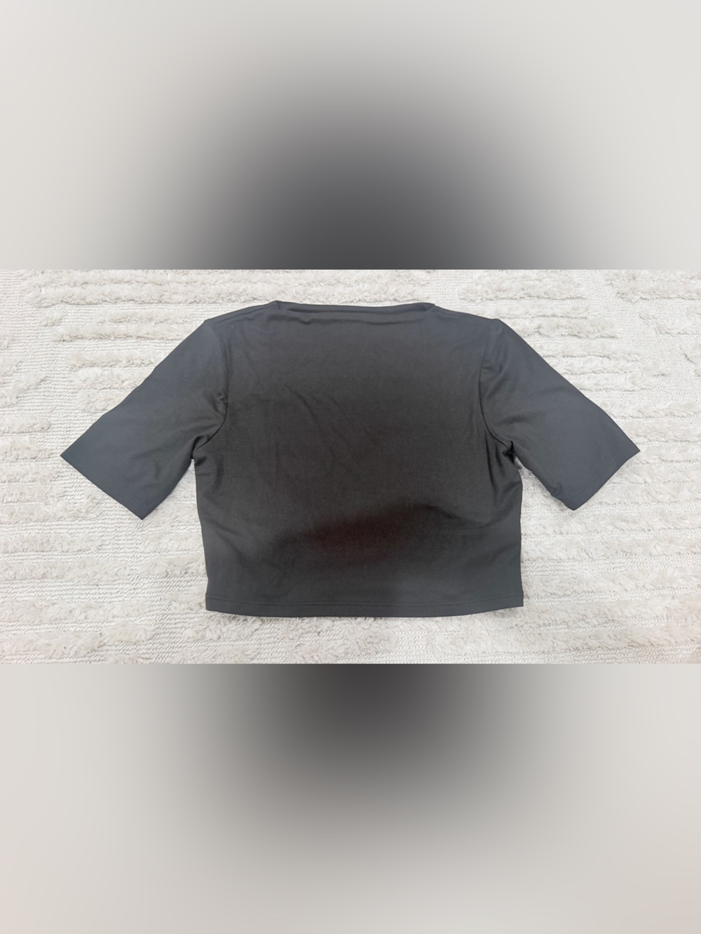 naked wardrobe Black Cropped Short-Sleeve Top